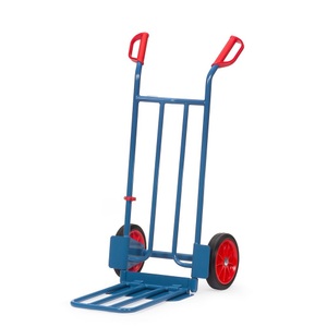 Fetra, fetra® Paketkarre, mit Klappschaufel, TK 250 kg, Schaufel BxT 400 x 150 mm, Vollgummi-Bereifung