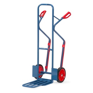 Fetra, fetra® Paketkarre, mit Klappschaufel + Gleitkufen, TK 300 kg, Schaufel BxT 320 x 250 mm, Vollgummi-Bereifung
