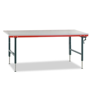 Rocholz, Rocholz Manuell höhenverstellbarer Packtisch SYSTEM 2000 mit Waage bis 60 kg, nicht eichfähig, HxBxT 690-960 x 2.000 x 920 mm