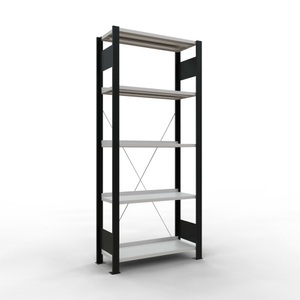 SCHULTE, SCHULTE Aktenregal GF, einseitig, mit Endanschlägen, FL 85 kg, schwarz, HxBxT 1.800 x 750 x 300 mm