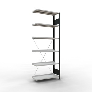 SCHULTE, SCHULTE Aktenregal AF, einseitig, mit Endanschlägen, FL 85 kg, schwarz, HxBxT 2.000 x 750 x 300 mm