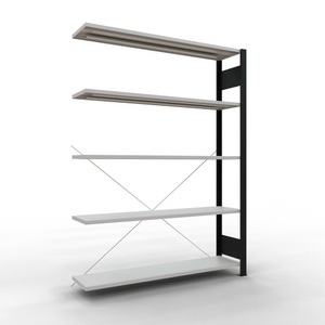 SCHULTE, SCHULTE Aktenregal AF, einseitig, ohne Endanschläge, FL 85 kg, schwarz, HxBxT 1.800 x 1.300 x 300 mm