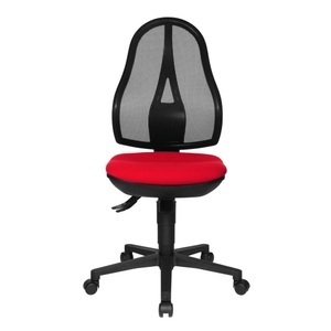 Topstar, Topstar® Bürodrehstuhl Open Point Syncro, Bandscheibensitz, Netzrücken, rot