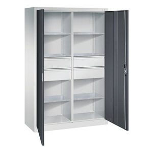 CP, C+P Werkzeugschrank, Schubladen 4x174 mm, 6 Böden, Breite 1.200 mm, lichtgrau, schwarzgrau