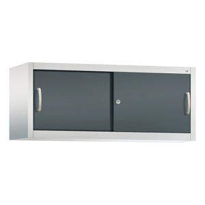 CP, Aufsatzschrank für C+P Werkstatt-Schiebetürenschrank, HxBxT 500 x 1.200 x 400 mm, lichtgrau, anthrazitgrau