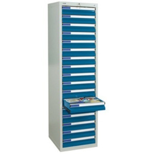 stumpf®, stumpf® Schubladenschrank Premium, Schubladen 17x100 mm, HxBxT 1.800 x 500 x 500 mm, lichtgrau