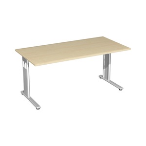 Geramöbel, Geramöbel Büro-Schreibtisch Lissabon, C-Fuss-Gestell, BxT 1.600 x 800 mm, Ahorn