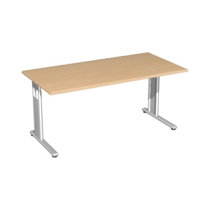 Geramöbel, Geramöbel Büro-Schreibtisch Lissabon, C-Fuss-Gestell, BxT 1.600 x 800 mm, Buche
