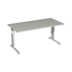 Geramöbel, Geramöbel Büro-Schreibtisch Lissabon, C-Fuss-Gestell, BxT 1.600 x 800 mm, lichtgrau