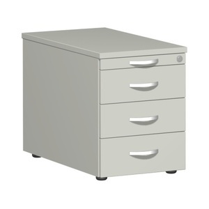 Geramöbel, Geramöbel Rollcontainer Lissabon, HxBxT 566 x 800 x 430 mm, 3 Metallschübe, lichtgrau