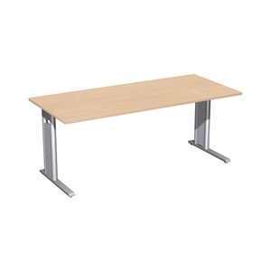 Geramöbel, Geramöbel Büro-Schreibtisch Profi, C-Fuss-Gestell, BxT 1.800 x 800 mm, Buche