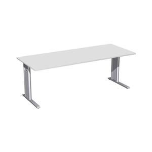 Geramöbel, Geramöbel Büro-Schreibtisch Profi, C-Fuss-Gestell, BxT 2.000 x 800 mm, lichtgrau