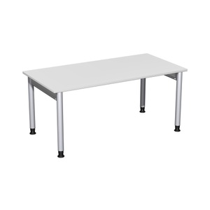 Geramöbel, Geramöbel Manuell höhenverstellbarer Schreibtisch Profi, 4-Fuss-Gestell, BxT 1.600 x 800 mm, lichtgrau