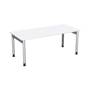 Geramöbel, Geramöbel Manuell höhenverstellbarer Schreibtisch Profi, 4-Fuss-Gestell, BxT 1.800 x 800 mm, weiss