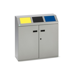 VAR® Wertstoffsammler, 3x 50 Liter, mit Flügeltür und Inneneinsatz
