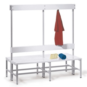 Pavoy, PAVOY Umkleidesitzbank, 2-seitig, mit Hakenleiste, Länge 1.500 mm, mit Schuhrost