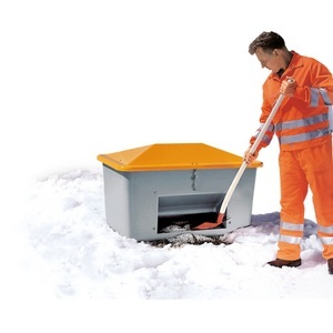 CEMO, CEMO Streugutbehälter mit Entnahmeöffnung, grau/orange, 700 Liter