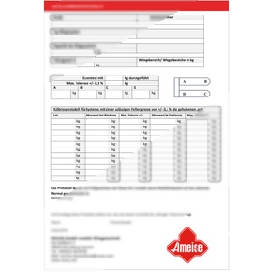 Ameise®, Option Justierzertifikat für Hubwagen mit Waage Ameise® PTM 2.0 Scale/Scale+/Scale mit Touchdisplay