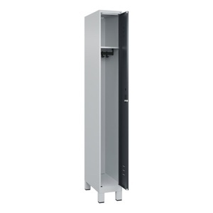 CP, C+P Spind Classic PLUS, Füsse, 1 Abteil, HxBxT 1.950 x 250 x 500 mm, lichtgrau, anthrazitgrau, Zylinderschloss, ohne Mitteltrennwand