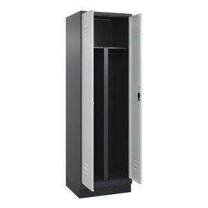 CP, C+P PSA Doppel-Spind Classic PLUS, Sockel, 2 Abteile, HxBxT 1.950 x 600 x 500 mm, anthrazitgrau, lichtgrau, Zylinderschloss