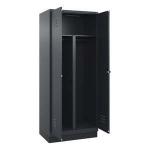 CP, C+P PSA Doppel-Spind Classic PLUS, Sockel, 2 Abteile, HxBxT 1.950 x 800 x 500 mm, anthrazitgrau, anthrazitgrau, für Vorhängeschloss