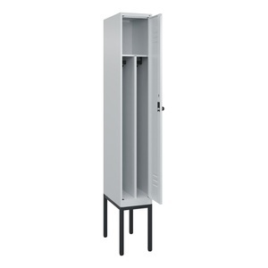 CP, C+P Spind Classic PLUS, Gestell, 1 Abteil, HxBxT 2.120 x 300 x 500 mm, lichtgrau, lichtgrau, für Vorhängeschloss, mit Mitteltrennwand