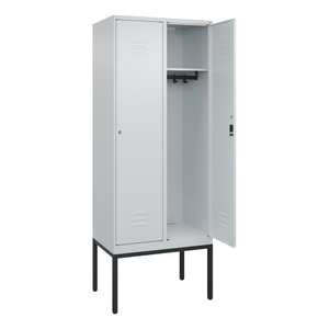 CP, C+P Spind Classic PLUS, Gestell, 2 Abteile, HxBxT 2.120 x 800 x 500 mm, lichtgrau, lichtgrau, Zylinderschloss, ohne Mitteltrennwand