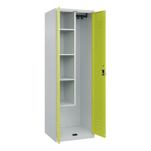 CP, C+P Putzmittel-Spind Classic PLUS, 2 Abteile, HxBxT 1.850 x 600 x 500 mm, lichtgrau, clowngrün, für Vorhängeschloss