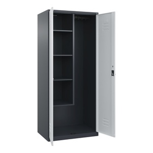 CP, C+P Putzmittel-Spind Classic PLUS, 2 Abteile, HxBxT 1.850 x 800 x 500 mm, anthrazitgrau, lichtgrau, für Vorhängeschloss