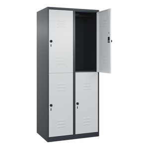 CP, C+P Doppelstock-Spind Classic PLUS, 2 Abteile, HxBxT 1.850 x 800 x 500 mm, anthrazitgrau, lichtgrau, für Vorhängeschloss, 4 Fächer