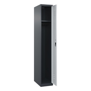 CP, C+P Spind Classic PLUS, 1 Abteil, HxBxT 1.850 x 300 x 500 mm, anthrazitgrau, lichtgrau, Zylinderschloss, ohne Mitteltrennwand