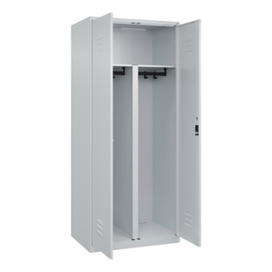 CP, C+P PSA Doppel-Spind Classic PLUS, 2 Abteile, HxBxT 1.850 x 800 x 500 mm, lichtgrau, lichtgrau, Zylinderschloss