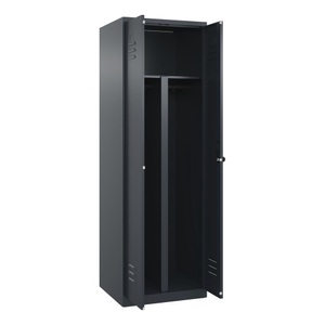 CP, C+P PSA Doppel-Spind Classic PLUS, 2 Abteile, HxBxT 1.850 x 600 x 500 mm, anthrazitgrau, anthrazitgrau, für Vorhängeschloss