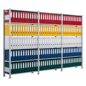 SCHULTE, SCHULTE Komplettpaket Aktenregal, einseitig, Fachlast 85 kg, HxBxT 2.000 x 3.000 x 300 mm, verzinkt
