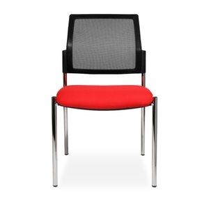 Topstar, Topstar® Besucherstuhl BtoB 10 mit Netz-Rückenlehne + 4 Fuss Gestell, rot