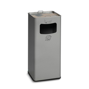 VAR® Ascher-Abfall-Kombination, Standmodell, 96,1 Liter, silber