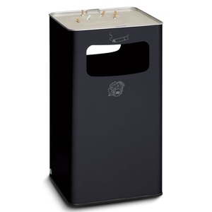 VAR® Ascher-Abfall-Kombination, Standmodell, 96,1 Liter, schwarzgrau