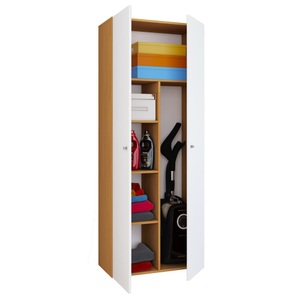 VCM Putzmittelschrank Vandol II, mit Türen, Buche/weiss
