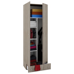 VCM, VCM Putzmittelschrank Vandol II, mit Türen und Schublade, Sonoma-Eiche