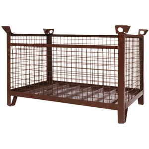Eichinger® Industrie-Gitterbox-Stapelpalette, 1500 kg, LxBxH 1000x800x750 mm schokoladenbraun