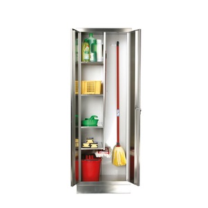 Reinsch, Reinsch Putzmittelschrank aus Edelstahl, 2-flügelig, 4 Einlegeböden, HxBxT 1.850 x 600 x 500 mm, Füsse
