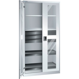 Lista, LISTA Werkzeugschrank, (BxTxH) 1000x580x1950mm, 2 Auszüge, 3 Schubladen, lichtgrau, CODE Lock