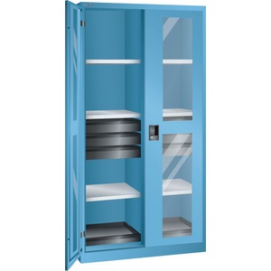 Lista, LISTA Werkzeugschrank, (BxTxH) 1000x580x1950mm, 2 Auszüge, 6 Schubladen, lichtblau, CODE Lock