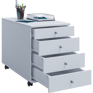 MID.YOU, MID.YOU Rollcontainer in weiß 42/57/75 cm , 'Lona Maxi' _ Kunststoff , 42x57x75 cm , melaminharzbeschichtet,Nachbildung , 000657014056