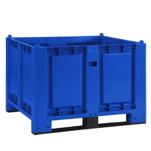 Jungheinrich PROFISHOP, Grossbehälter aus Polypropylen, 550 Liter, mit Kufen, blau