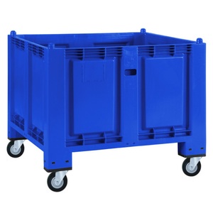Jungheinrich PROFISHOP, Grossbehälter aus Polypropylen, 550 Liter, mit Rollen, blau