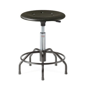 Jungheinrich PROFISHOP, Hocker, Kunststoffformsitz Ø 430 mm, Sitzhöhe 620-800 mm, Stahlbasis, Fussring, Spider-Form