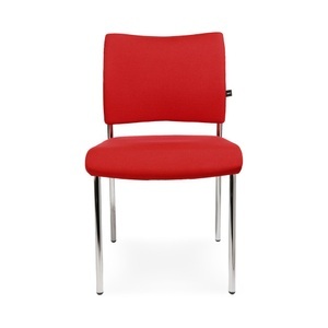 Topstar, Topstar® Besucherstuhl Classic mit Polster-Rückenlehne + 4 Fuss Gestell, rot