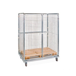 Stahl-Rollbehälter in Euro-Mass, 4-seitig, Ladefläche 1.298 x 887 mm