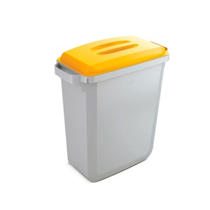 Jungheinrich PROFISHOP, Abfall- und Wertstoffbehälter DURABIN 60 Liter, mit Deckel, PP, grau/gelb